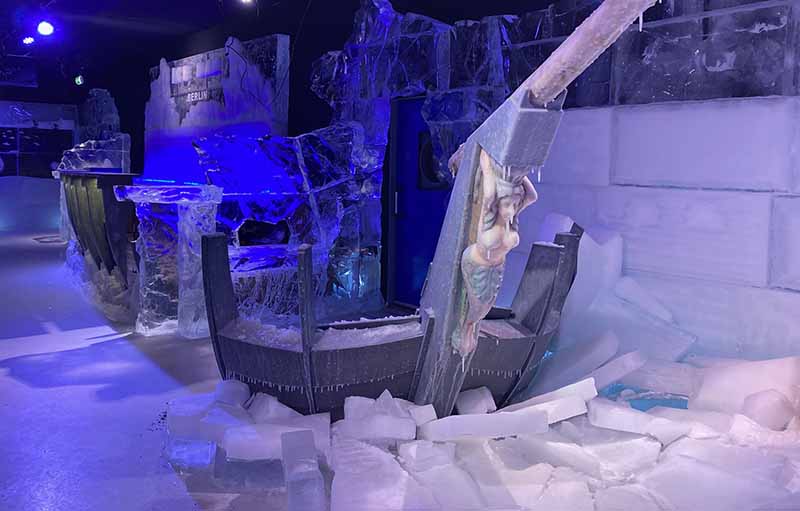 Icebar Hansa frozen in ice