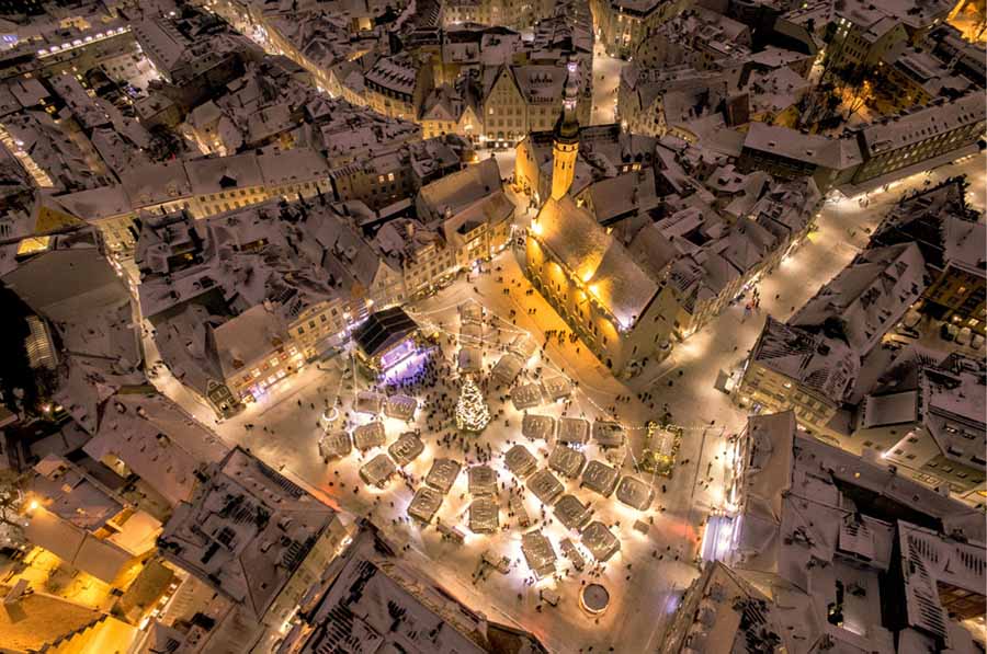 Tallinn Christmas Market from the air