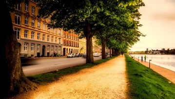 Gångväg runt Köpenhamns sjöar